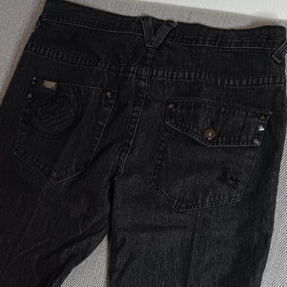 ENYCE Sean Combs Vintage Jeans 38X31 Black Loose Straight Street Back Flap Y2k - Picture 9 of 16